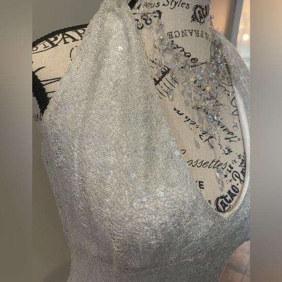 Icy-Webbed Sequin Criss-Cross Back Dress - Picture 7 of 11